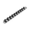 Tekton 1/2 Inch Drive x 13 Inch Socket Rail, 10 Clips (Gray) OSR22310